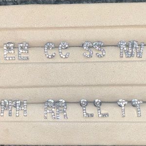 New Rhinestone Initial Earrings